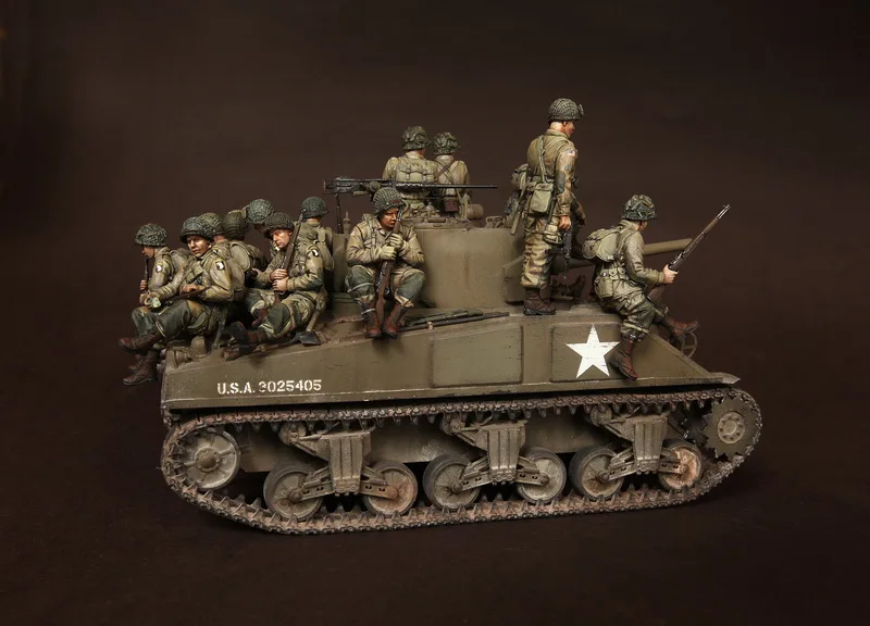 1/35 Американский сидящий человек на Шермане(без танка 14 фигурок) модельная фигурка из смолы миниатюрные наборы gk Unassembly Неокрашенная