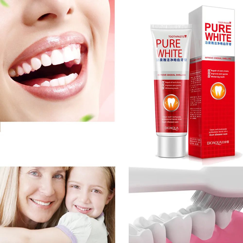 Чистая Защита Десен Зубная паста отбеливает зубы свежая Клюквенная мята зубная
