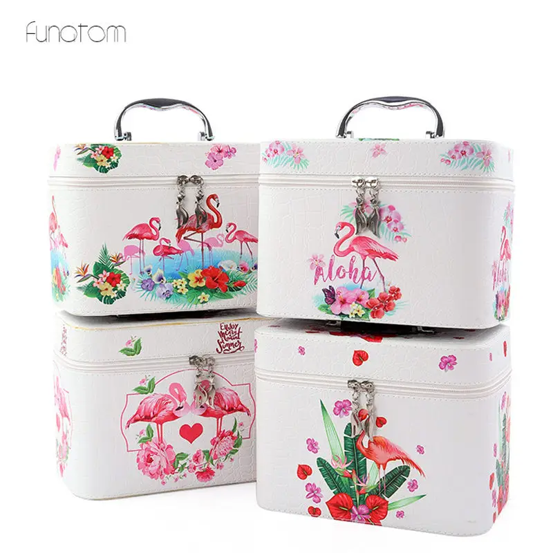 3 шт./набор органайзер для макияжа с рисунком фламинго косметичка путешествий