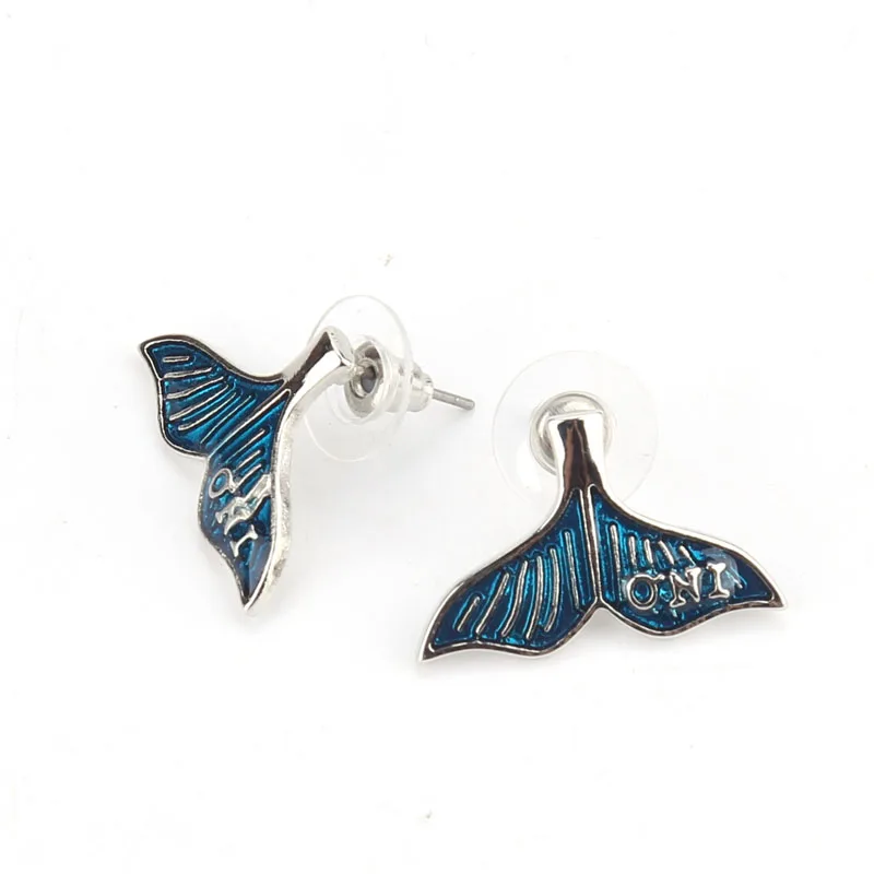 Все новый дизайн капельного масла хвост русалки цветок серьги для женщин