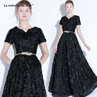 Vestido madrinha2019 Новое Кружевное вышитое сексуальное платье с v-образным вырезом и короткими рукавами а-силуэта коричневого, темно-синего, серебряного, бордового, розового цвета платье для невесты