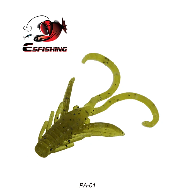 PA01 ESFISHING креветка хог40 45 мм 0,8 г 10 шт. креветка Приманка Мягкая приманка ледяной рыболовный воблер Pesca форель Морская рыбалка Спиннербейт джиг - Цвет: PA01