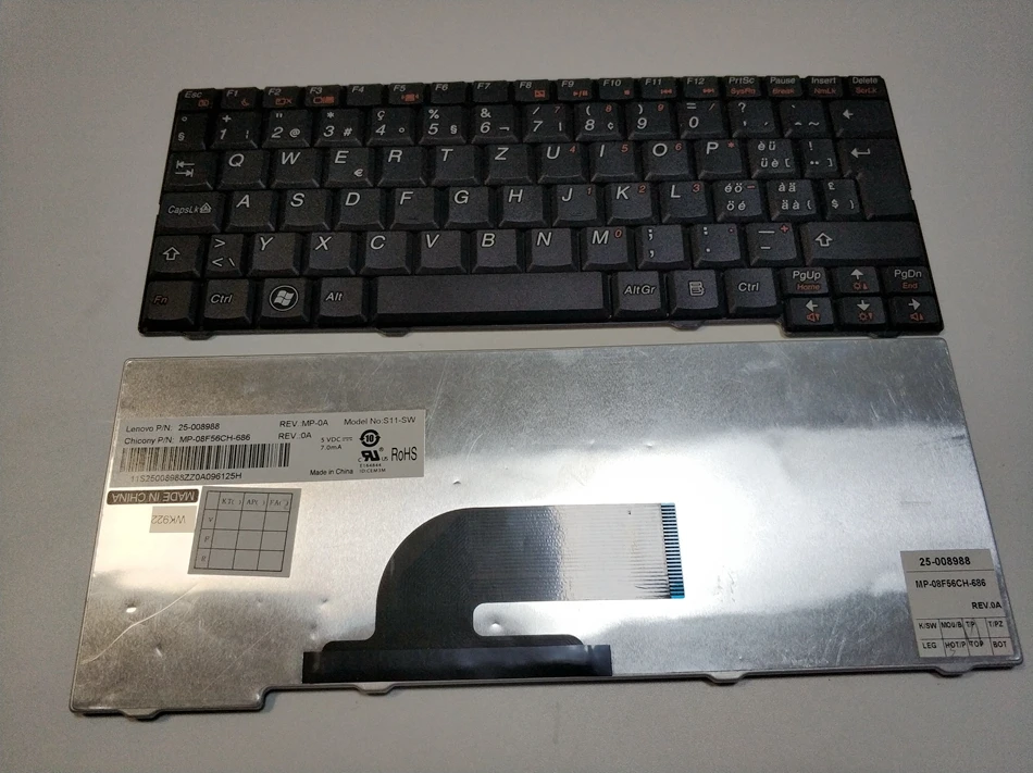 Немецкая Латиноамериканская турецкая Клавиатура для ноутбука LENOVO S10-2 S10-2C S10-3 S11
