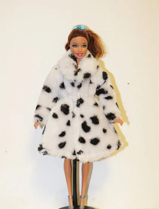 High Quality Fashion Handmade Clothes Dresses Grows Outfit Dairy cow pattern Flannel coat for Barbie Doll dress girls best gift | Игрушки и