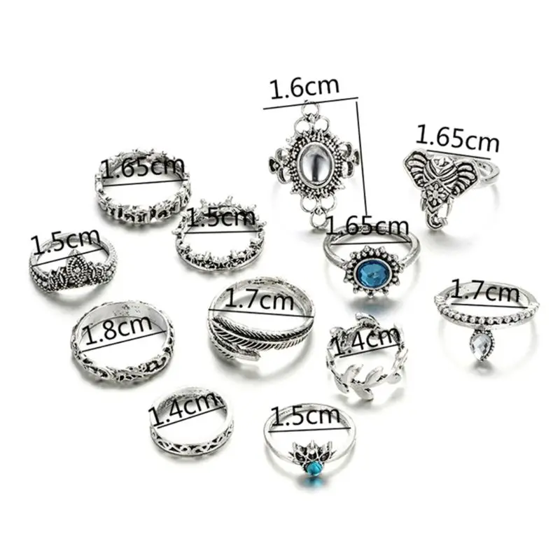12 шт./компл. Boho Резьба Цветы Листья Капля воды звезды Кристаллы ювелирные изделия