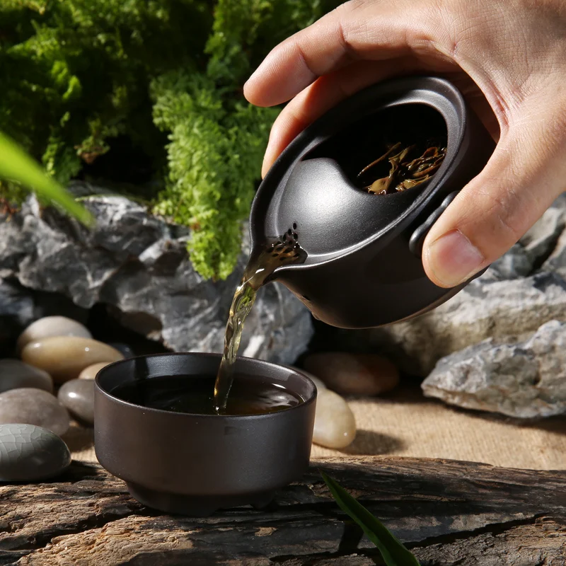 Чайный набор кунг фу для путешествий китайский чайный с заваркой 1 чайник чашка