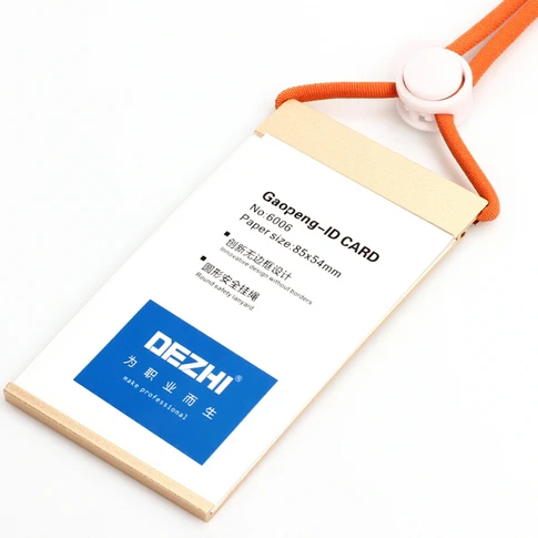 gold case orange DEZHI магниевого сплава ID карты бейджа держатели студентов/бизнеса/персонала карты защитный чехол - Color: gold case orange