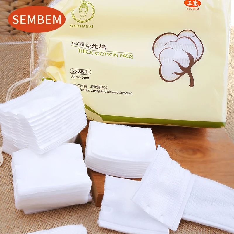 SEMBEM 222 шт Двухсторонние салфетки для снятия макияжа мягкий хлопок для снятия макияжа ватные диски для маникюра косметические ватные диски Многослойные прокладки