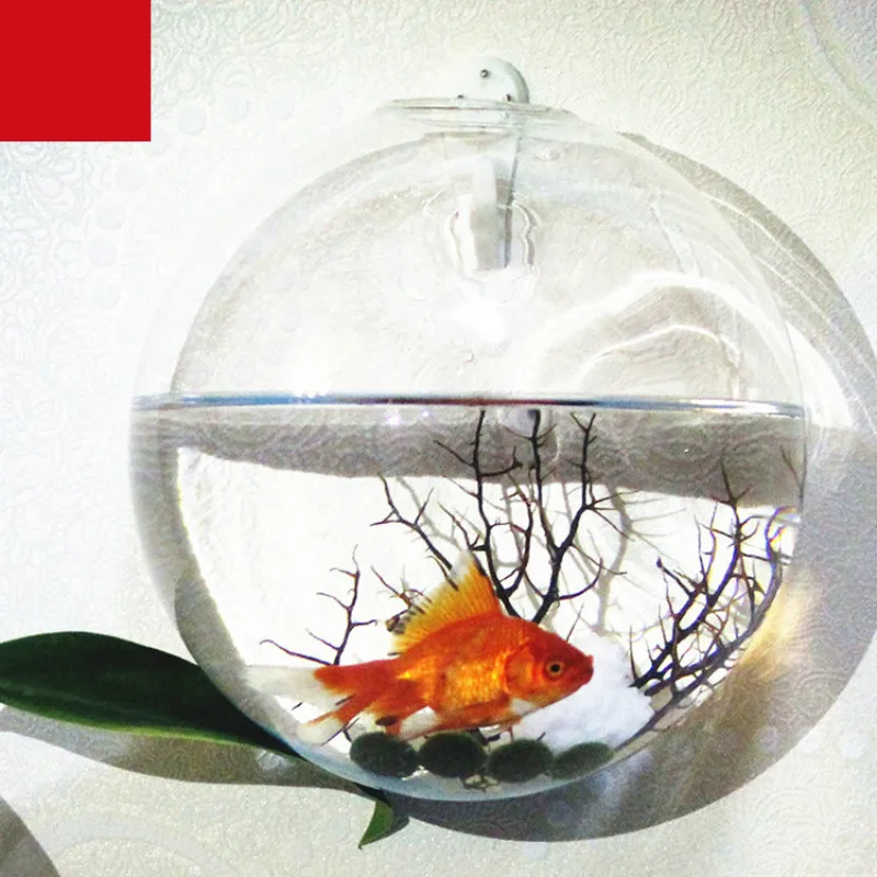 Стеклянная ваза для аквариума многофункциональная прозрачная настенная