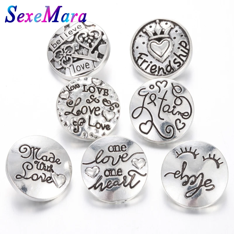 6 шт./лот оптовая продажа ювелирные изделия с кнопками металлический стиль 18 мм