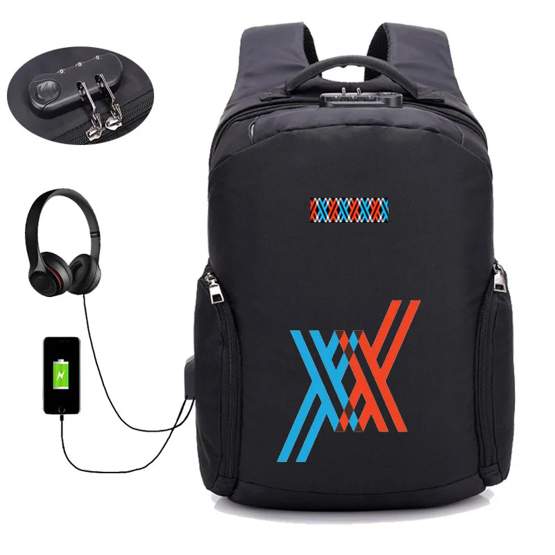 Аниме DARLING в FRANXX рюкзак с зарядкой USB портфели для школьников школьная сумка Mochila
