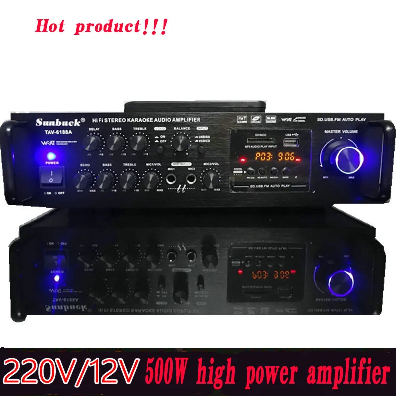 Домашний аудиоусилитель высокой мощности 2 0 Вт 220 В/12 В 500 Вт|amplifier power|500w power