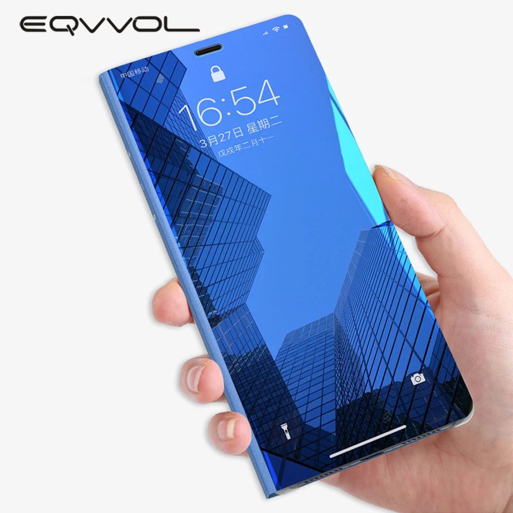 Eqvvol Clear View Smart Mirror Phone Case For iphone XR XS MAX X 8 7 6 6s Plus Cases Flip Stand Leather Cover 10 Caqa | Мобильные