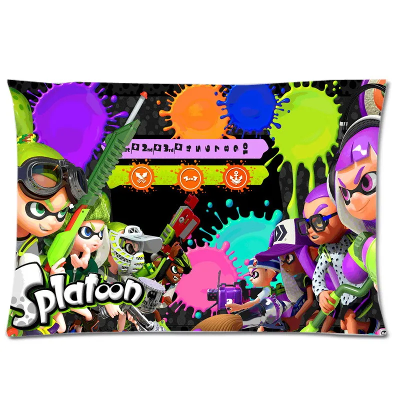 Модные Splatoon печати Мягкий Чехол на подушку полиэфирная наволочка Прямоугольник