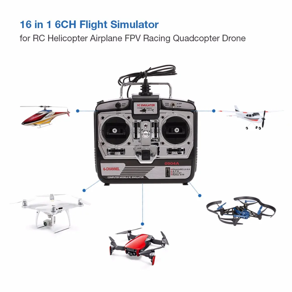 DTXMX 6CH RC симулятор полета поддержка реального RF7 G7 Phoenix 5 0 XTR вертолет с