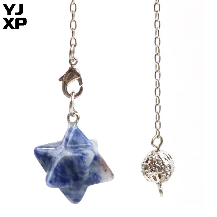 Кулон с голубыми венами YJXP трендовый кулон Merkaba серебряным покрытием и цепочкой