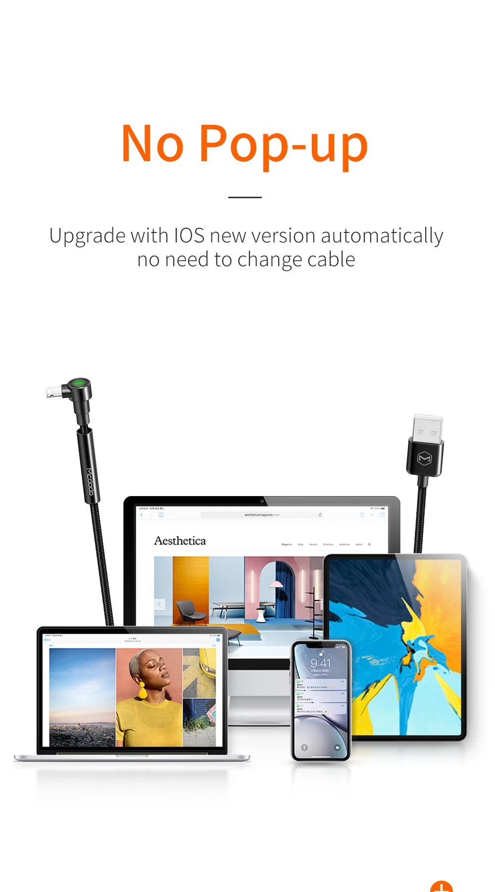 MCDODO 1,8 м Быстрый USB кабель для iPhone 11 XS MAX XR X 8 7 6s Plus светодиодный держатель для зарядки кабель для зарядки мобильного телефона шнур для передачи данных