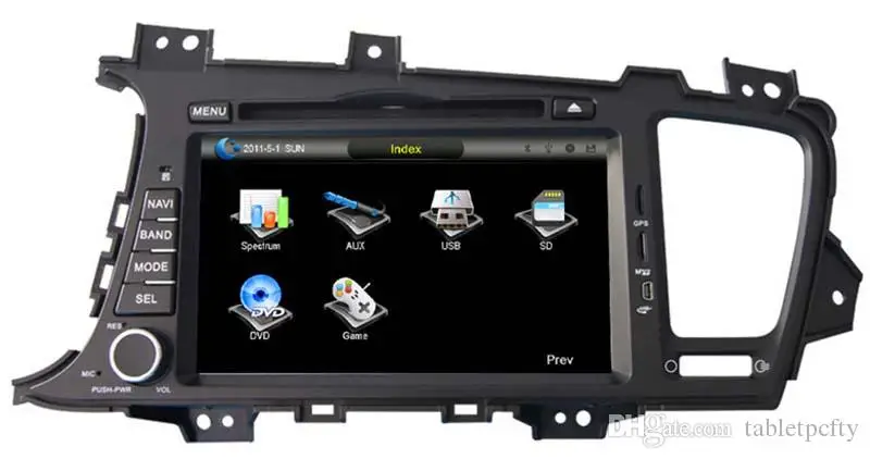 " in-dash автомобильный dvd-плеер с gps(Опт.), USB/SD, AUX, BT/tv, аудио Радио стерео, автомобильный мультимедийный головной убор для kia k5 optima 2011-2012