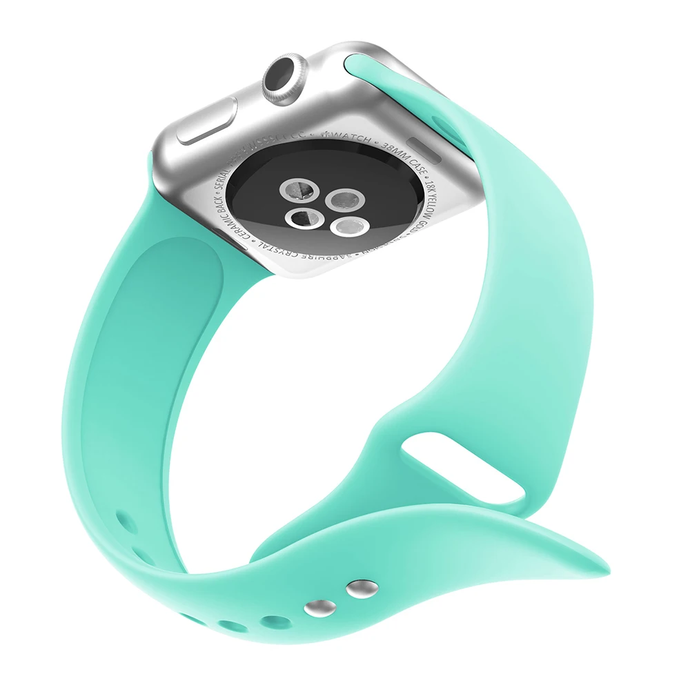 Цветной мягкий силиконовый спортивный ремешок для Apple Watch серии 1 2 3 4 38 мм 42 мм резиновый ремешок для часов iWatch серии 4 40 мм 44 м