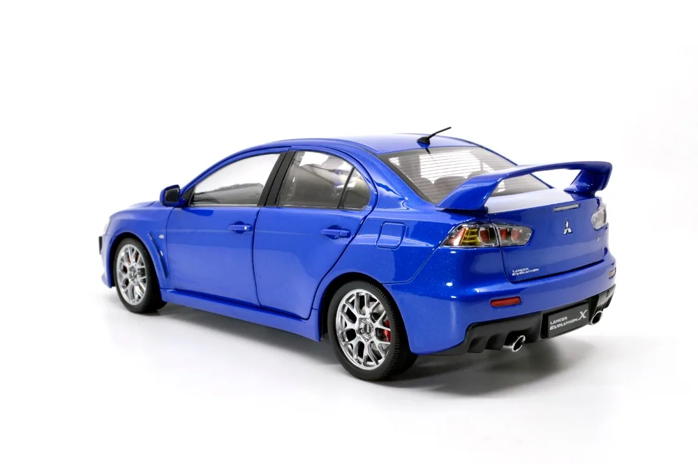 Mitsubishi Lancer EVO X Blue Diecast модель двери автомобиля открыть рулевое колесо справа 1/18 1:18 1