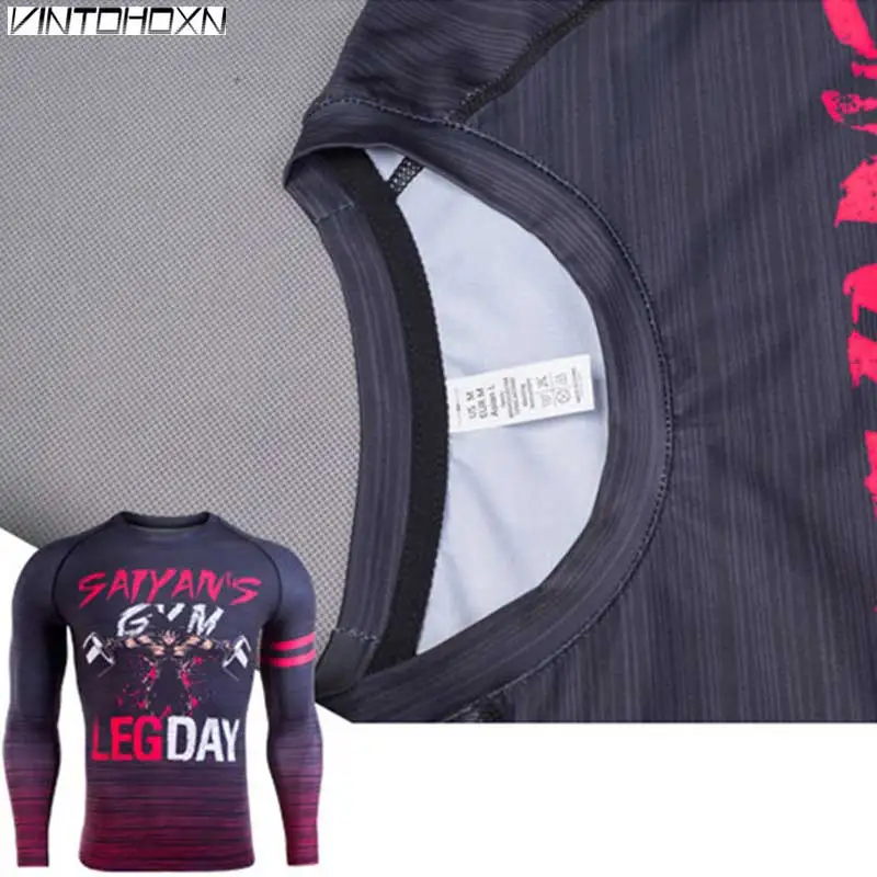 Men Workout GYM Fitness Top Long Tee Sport Running Yoga Training Quick Dry Compression Exercise Muscle Bodybuilding Shirt A12 | Спорт и