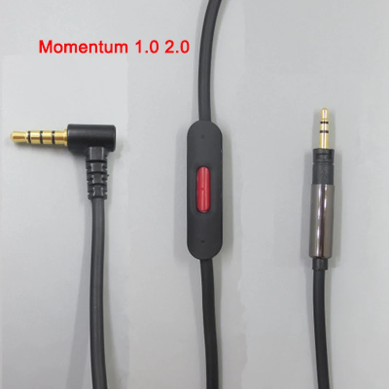 Momentum Black Сменный кабель для Sennheiser HD598 HD558 HD518 HD 598 импульсные наушники гарнитура для AKG K450 K451 K452 с микрофоном - Цвет: Momentum Black