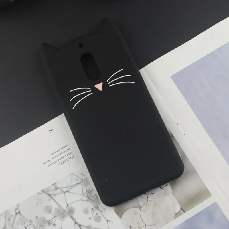 Милый 3D мультяшный силиконовый чехол для Nokia 6, чехол s, Япония, блестящая борода, кошка, кошечка с милыми ушками, чехол для телефона Nokia 1 2