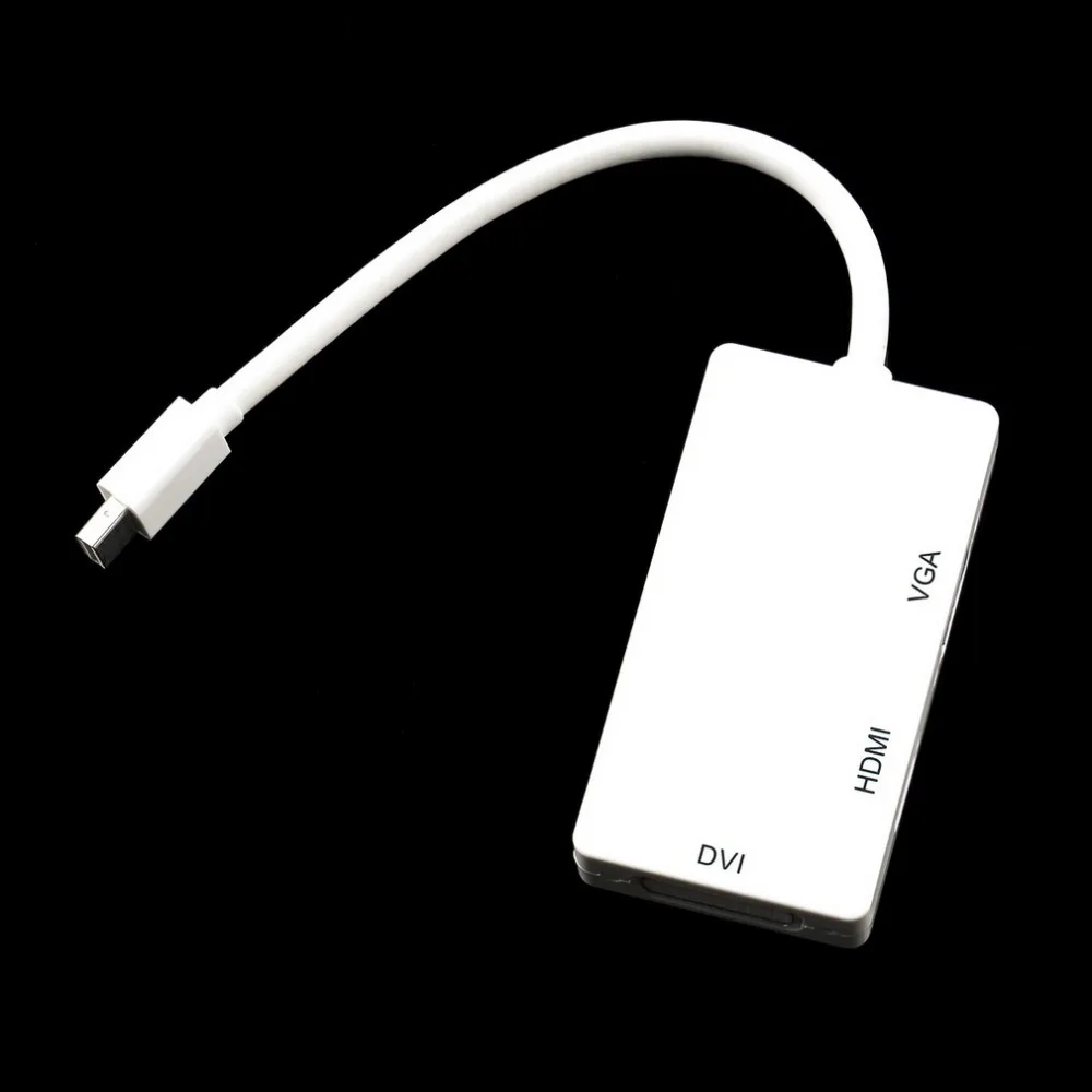 3 В 1 Thunderbolt Mini Display Port МИНИ Мужчина DP К HDMI DVI VGA Женский Адаптер Конвертер Кабель Для