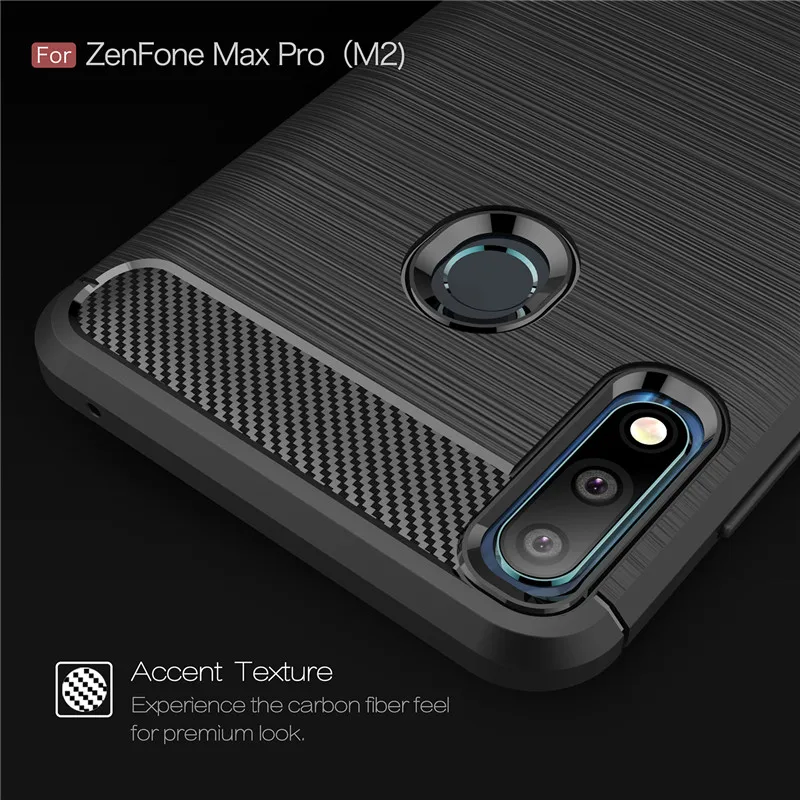 BSNOVT Asus Zenfone Max Pro M2 Case Cover Shockproof Silicone Brushed Bumper For (M2) ZB631KL |