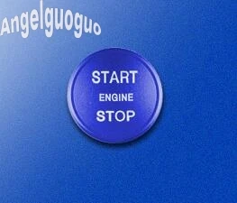 blue button cover 3 цвета автомобильный двигатель кнопка запуска стоп кольцо зажигания Накладка крышки для Jaguar E-pace Epace XJ XJL-20 декоративные аксессуары - Название цвета: blue button cover