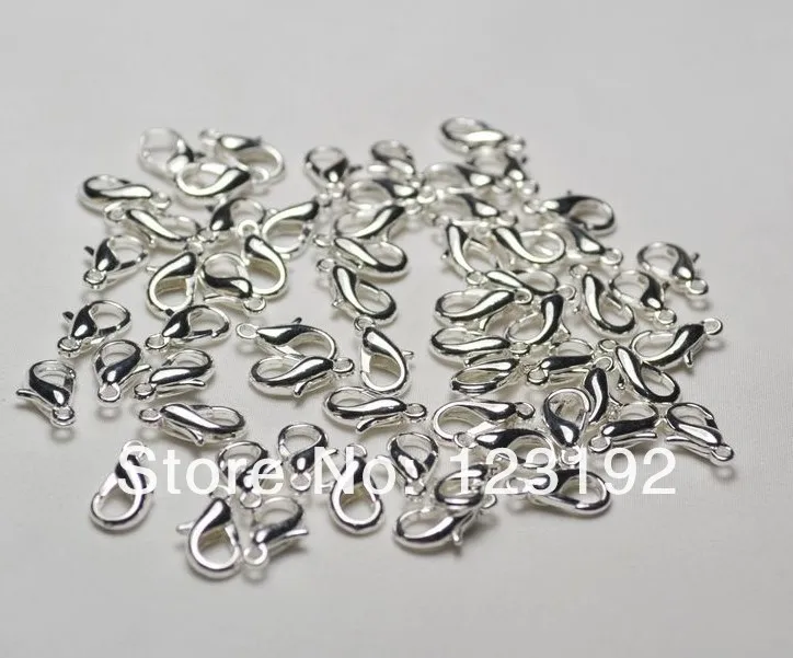 Посеребренные металлические застежки-карабины 12*6 мм 300 шт./лот Бесплатная