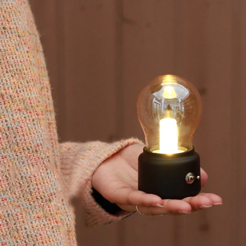 Светодиодный ночник с зарядкой от USB винтажная прикроватная настольная лампа для