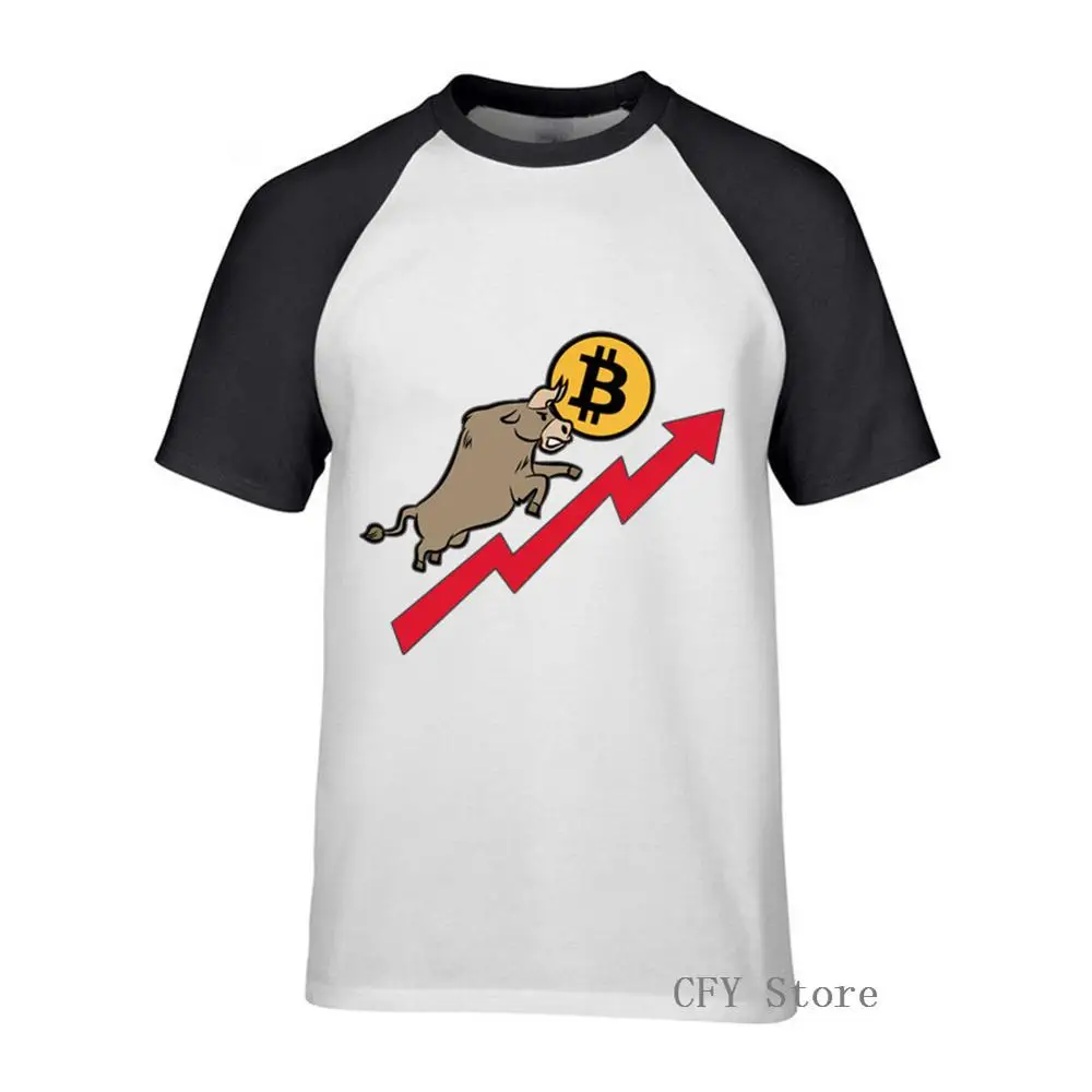 Забавная футболка Биткоин и Булл со склада Bullish BTC хлопковая рубашка повседневная