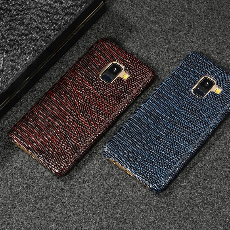 Чехол для телефона из натуральной кожи для Samsung A7 A8 A9 чехол с текстурой ящерицы мягкий полузакрытый чехол S6 S7 S8 Note4 5 8.