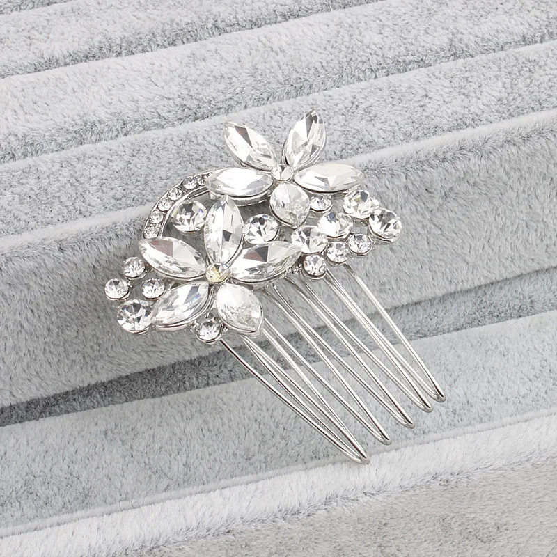 SLBRIDAL Горячая продажа Арт Деко прозрачные стразы Хрустальный цветок лист сплав