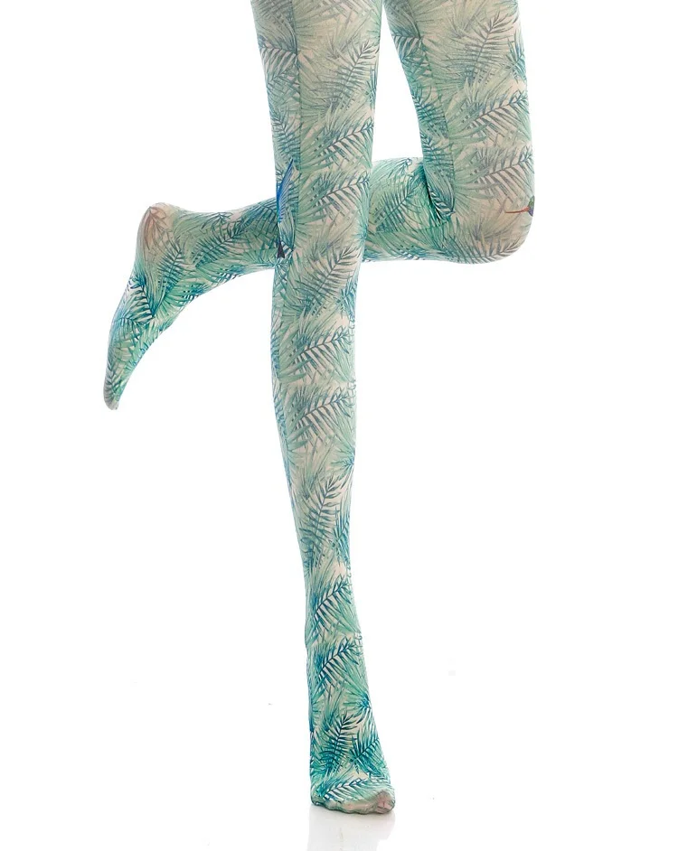 Свежие зеленые листья колибри|Колготки| |