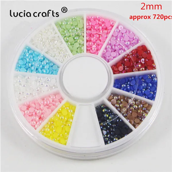 Lucia crafts мульти вариант Смешанные 12 AB цвета искусственный жемчуг полукруглый плоский задний украшения для самодельного изготовления материалы F1101 - Цвет: 2mm approx 720pcs