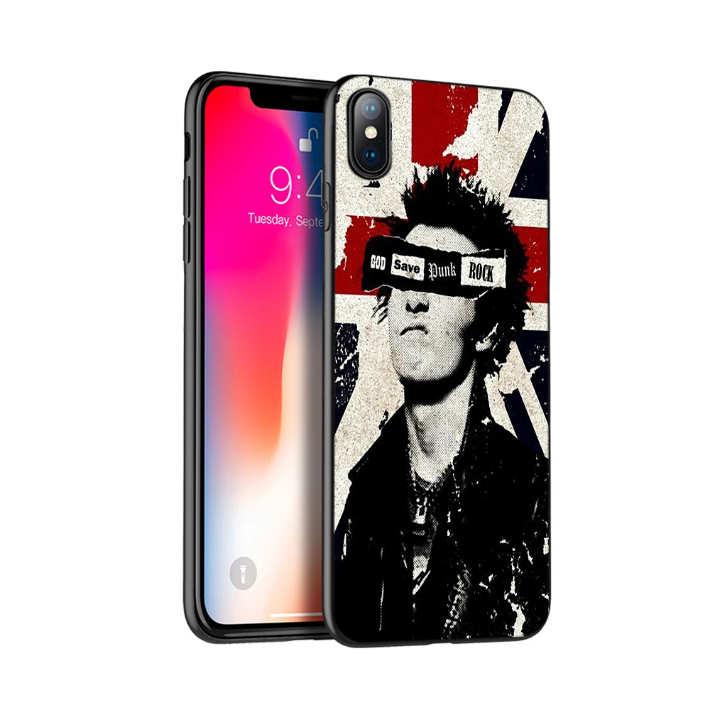 Черный чехол из ТПУ для iphone 5 с силиконовым покрытием 6 6s 7 8 plus x 10 XR XS 11 pro Max панк