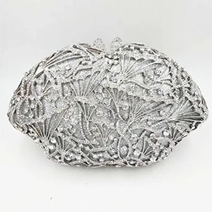 Silver Модный серебряный Клатч женский свадебный кошелек Роскошные женские вечерние клатчи сумки открытые в виде ракушки дамская сумка-мессенджер - Цвет: Silver