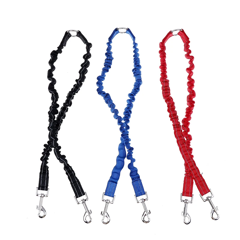 Двойной поводок для собак Эластичный банджи домашних животных муфта прогулочные