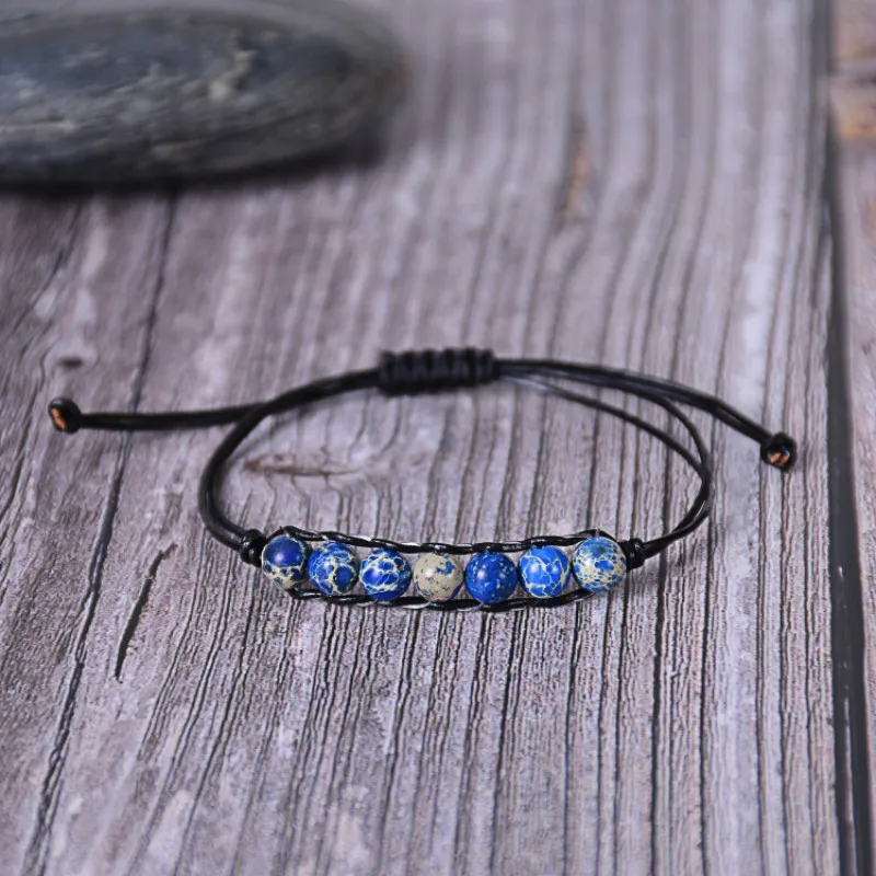 Уникальный кожаный браслет King Stone Bead оптовая продажа плетеный ручной работы в