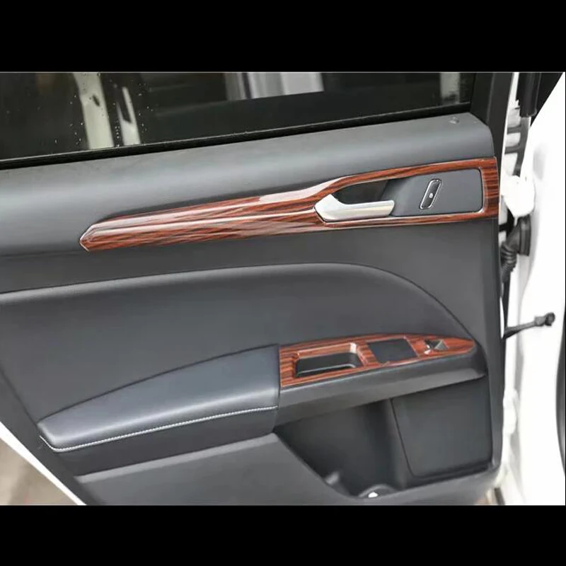 Для Ford Mondeo 2013 2017 4 шт. деревянная ABS Хромированная Автомобильная дверь внутренняя