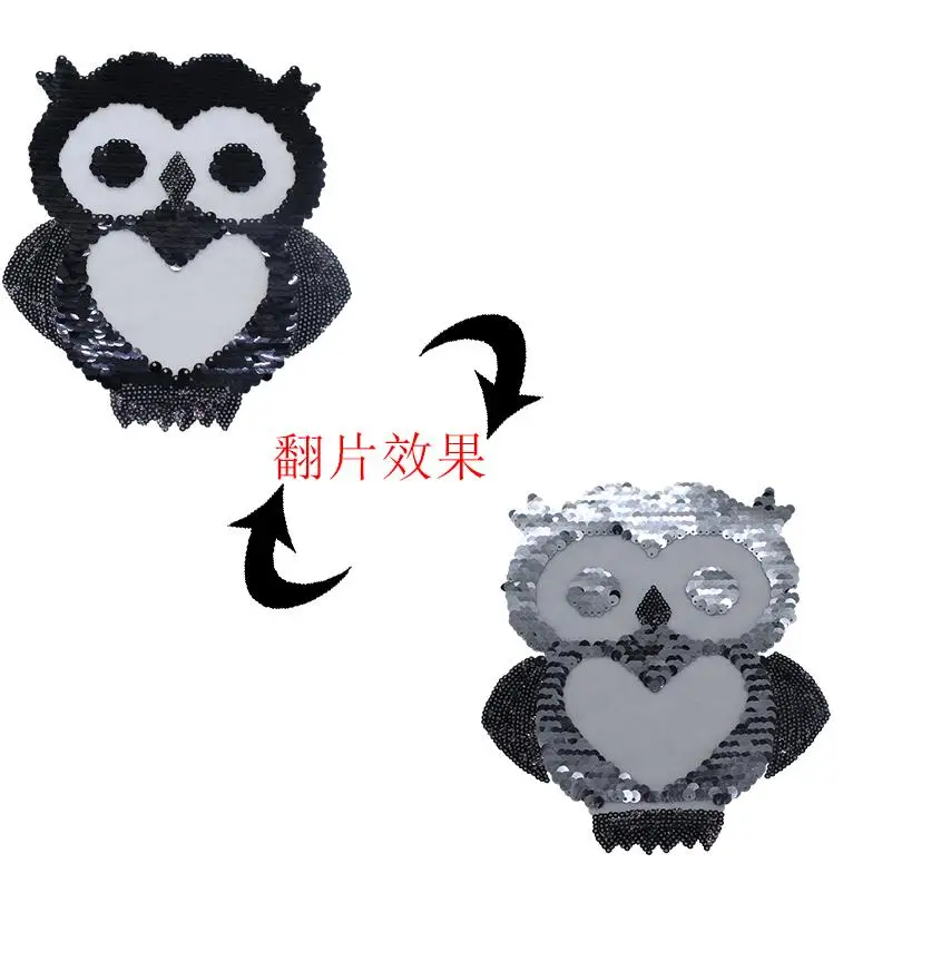 2018 NEW owl Reversible Change color Sequins Sew On Patches for clothes DIY Patch Applique Bag Clothing Coat Sweater Crafts | Дом и сад
