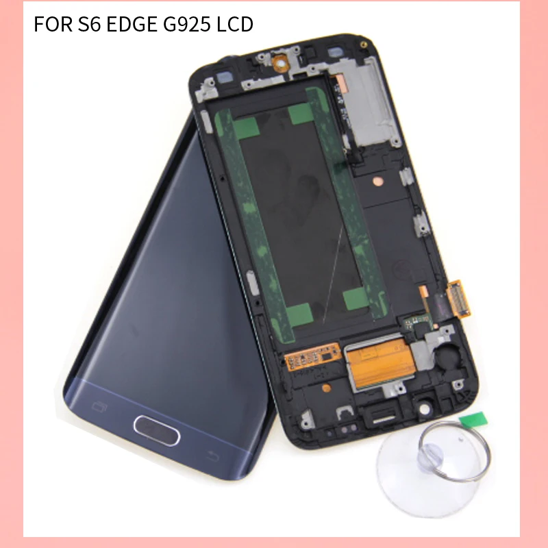 Для Samsung Galaxy S6 edge G925 G925F ЖК дисплей Дисплей Сенсорный экран дигитайзер с рамкой в