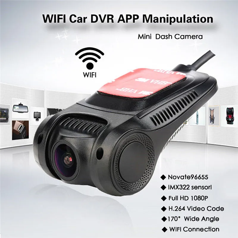 New Style High Quality Universal Durable WiFi Hidden 1080P Dual Lens Car DVR Dash Cam Video Recorder Front &amp Rear Camera#293094 |