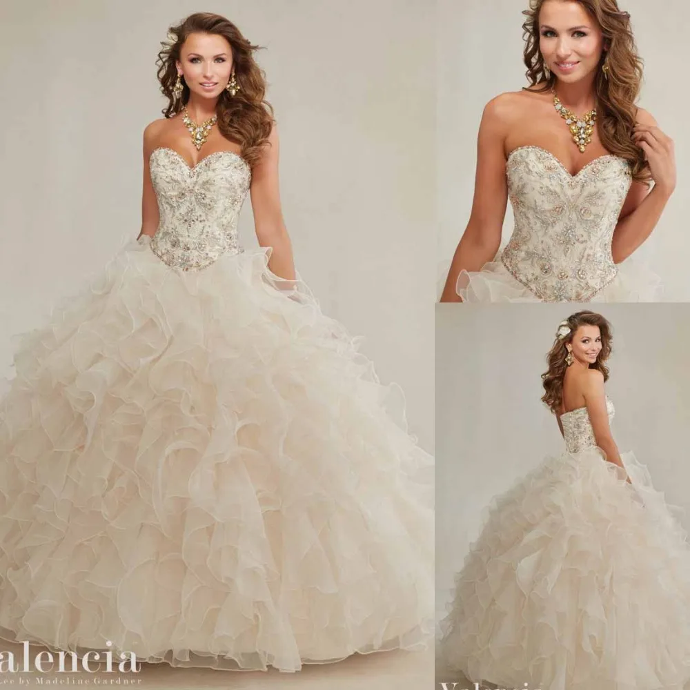 Вышивка и Бисероплетение на Раффлед Органзы Юбка Платья Quinceanera Бальное платье