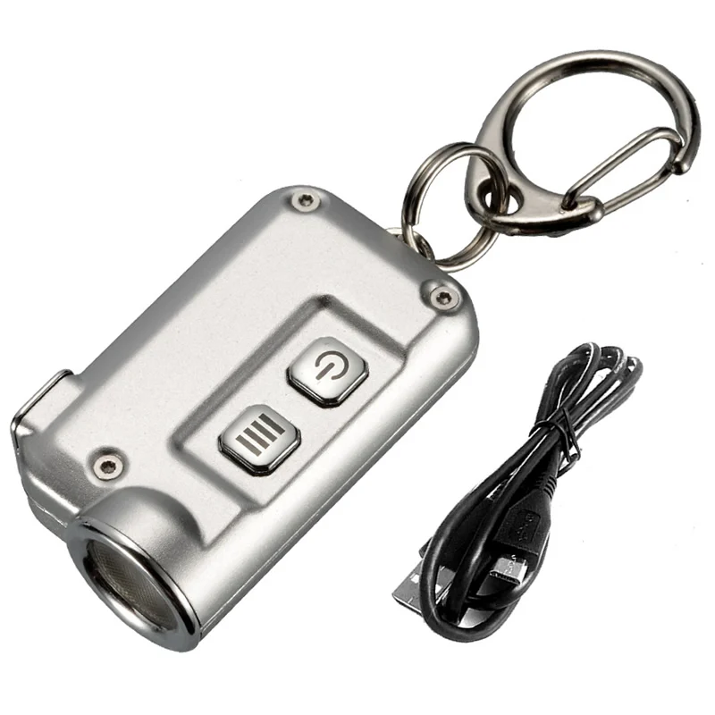 NITECORE TINI+ USB кабель для зарядного устройства 380 LMs CREE XP-G2 S3 светодиодный встроенный Аккумулятор кнопка вспышки светильник брелок Светильник - Испускаемый цвет: Silver with USB Line