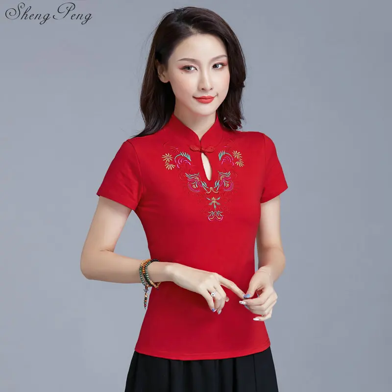 Китайская одежда, топы, традиционный стиль, Cheongsam, топы, Qipao, летние, короткие, жаккардовый, хлопок, Тан, костюм, Vetement, рубашка, Q705