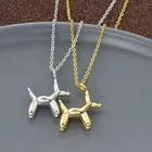 Минималистичное ожерелье в виде собаки с воздушным шаром для женщин, Детская медная бижутерия, женское колье золотого цвета с животными, лучшие рождественские подарки