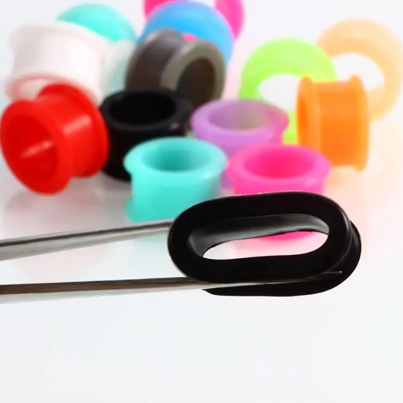 12 пар = 24 шт разных цветов силиконовые гибкие затычки для ушей манометры серьги